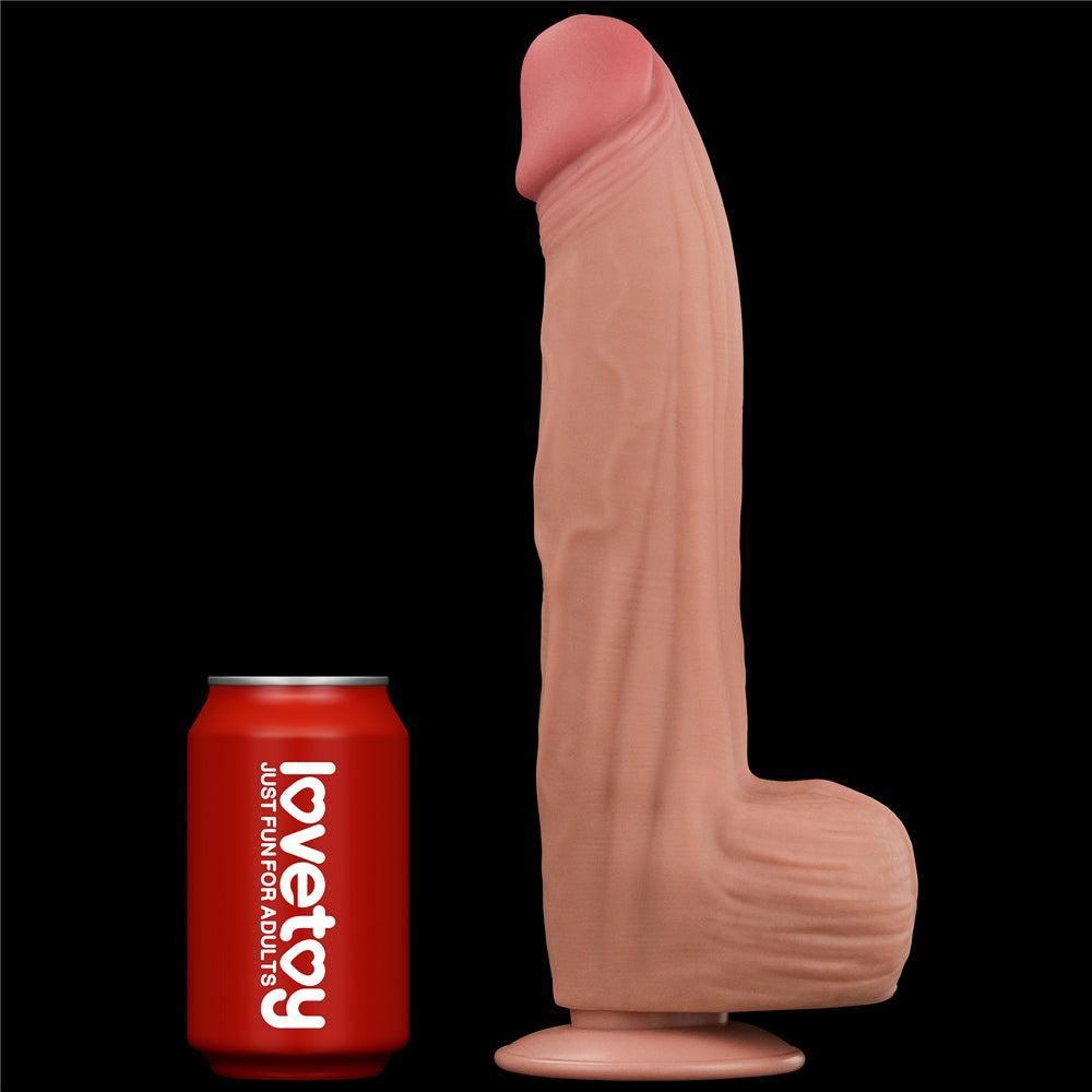Realistic Dual Layer Sliding Skin Dildo 12"