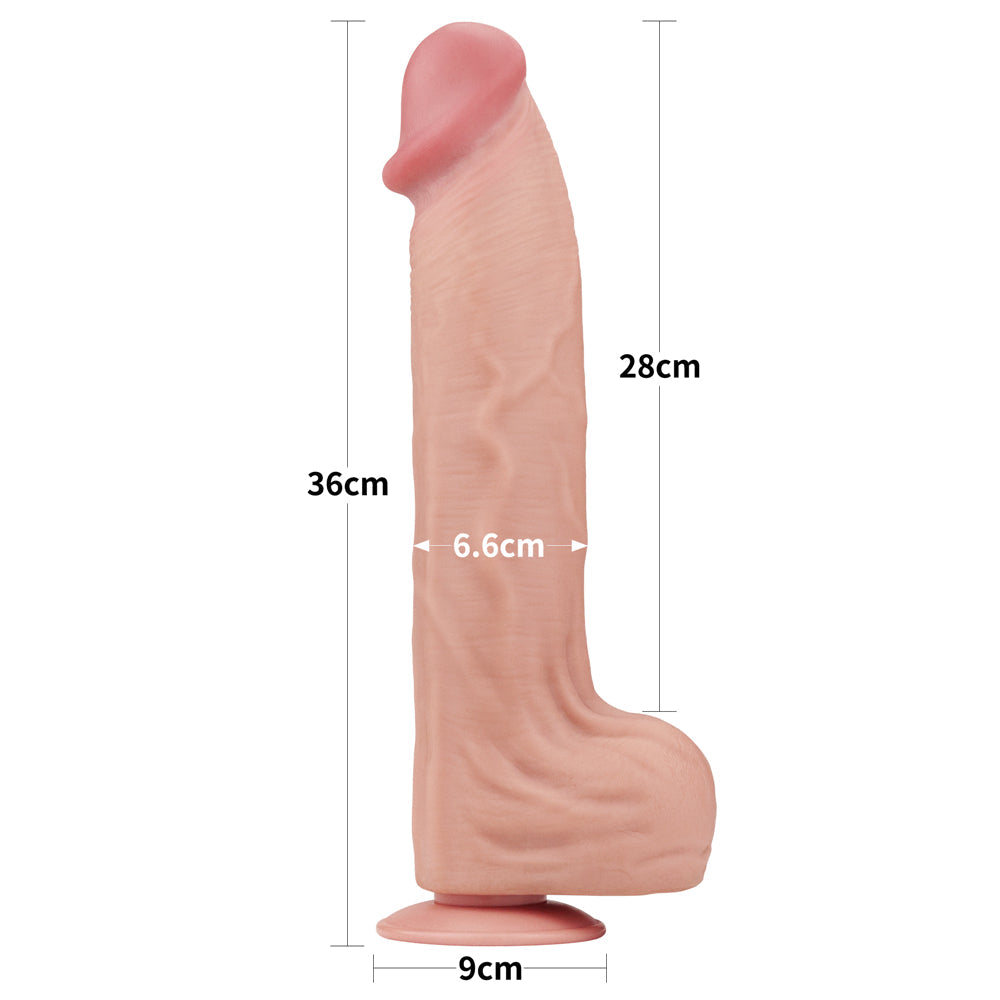 Large Realistic Double Layer Sliding-Skin Dong 14"