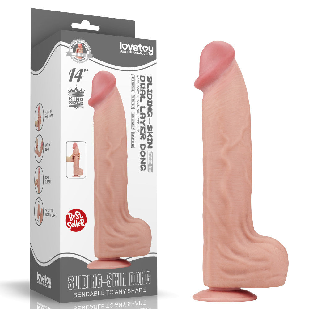 Large Realistic Double Layer Sliding-Skin Dong 14"