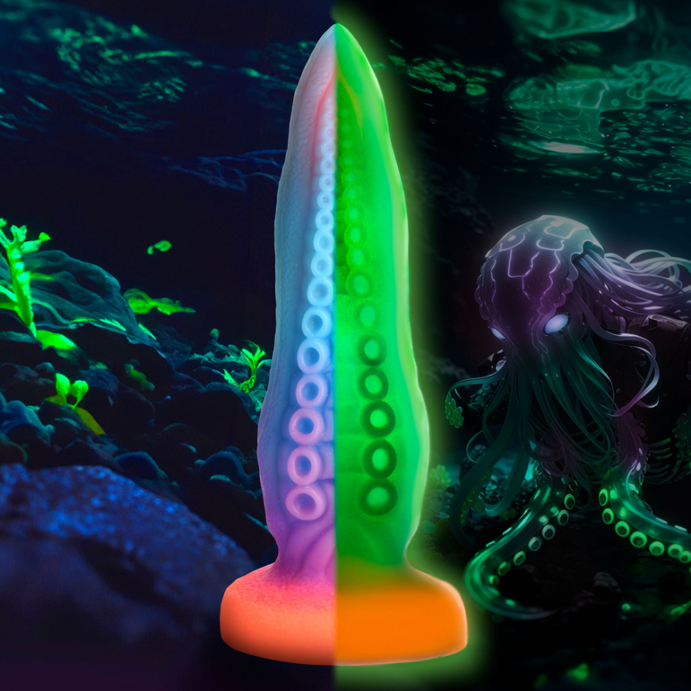 Large Silicone Glow in the Dark Dildo - Tenta-Cock Tentacle
