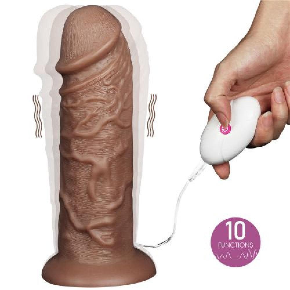Realistic Chubby King Size Vibrating Dildo 10.5"