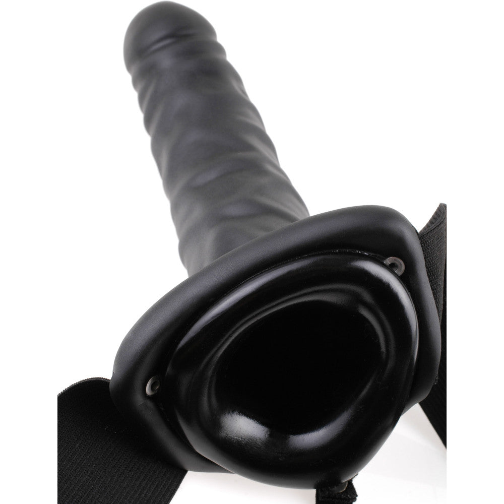 Large Vibrating Penis Belt Hollow Strapon 8 Black
