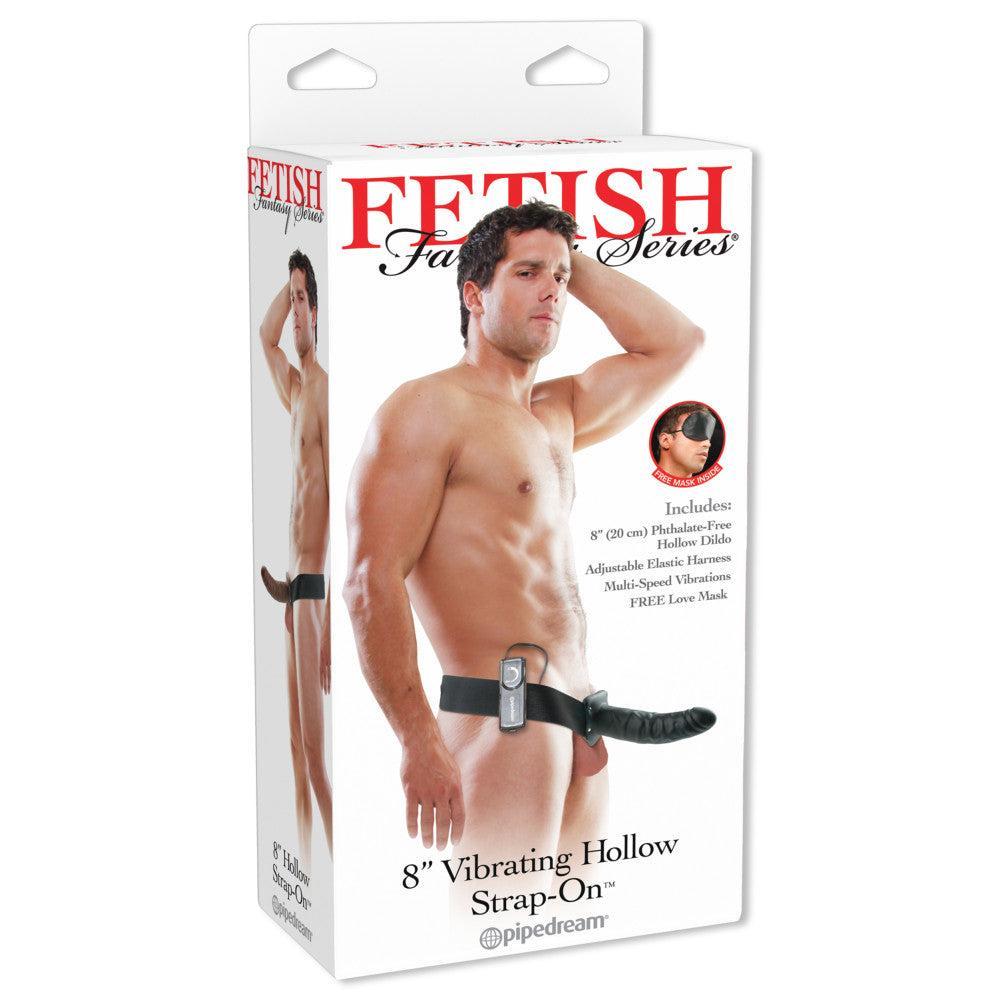 Large Vibrating Penis Belt Hollow Strapon 8 Black