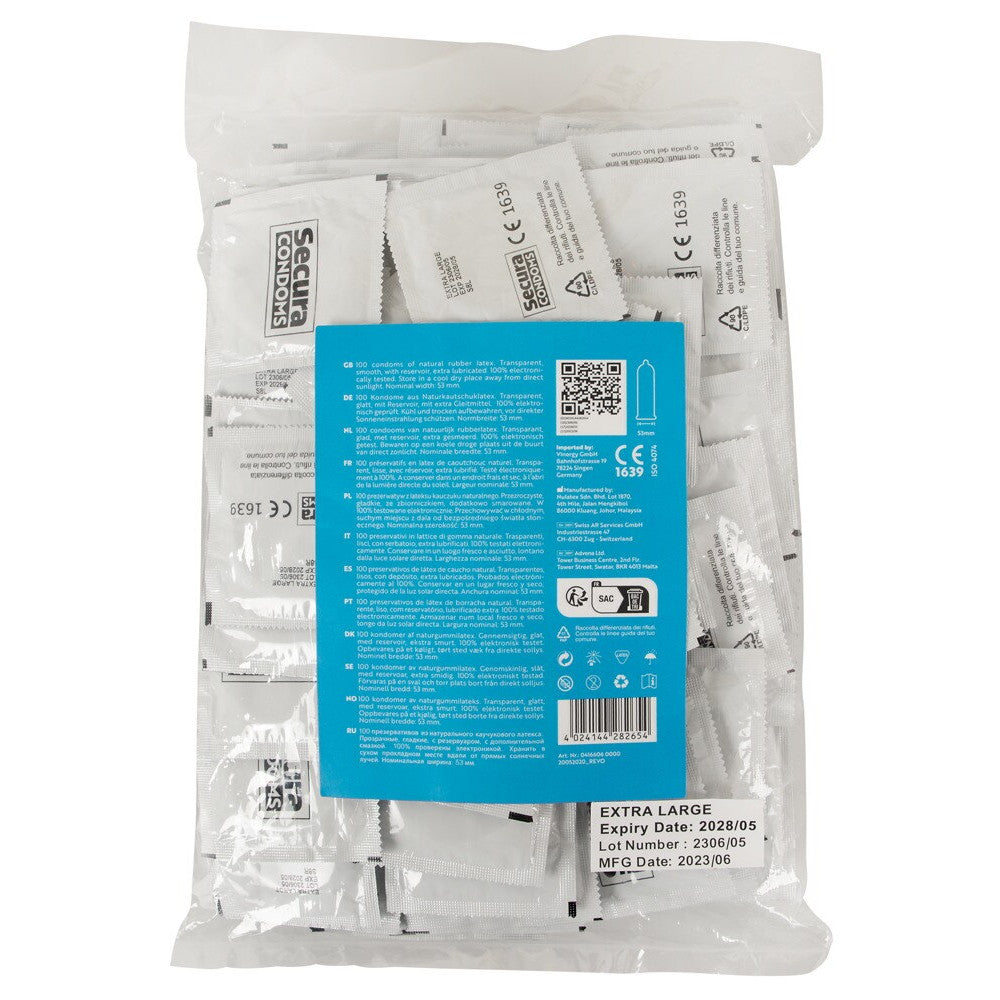 Latex Condoms Secura Extra Wet 100 pcs.