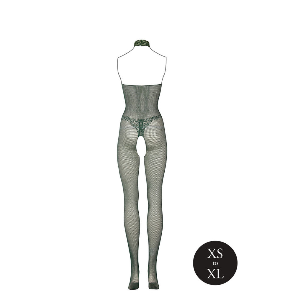 Le Desir Crotchless Mesh Bodysuit Green