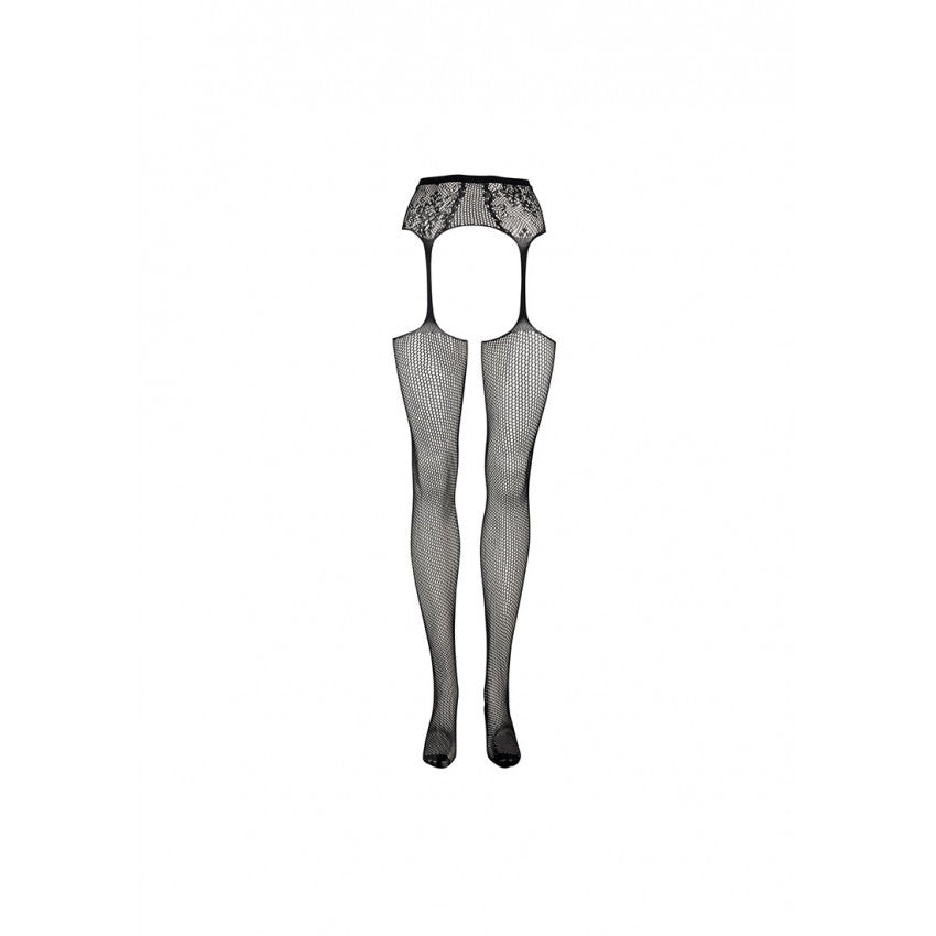 Le Desir Fishnet Garter Tights Black