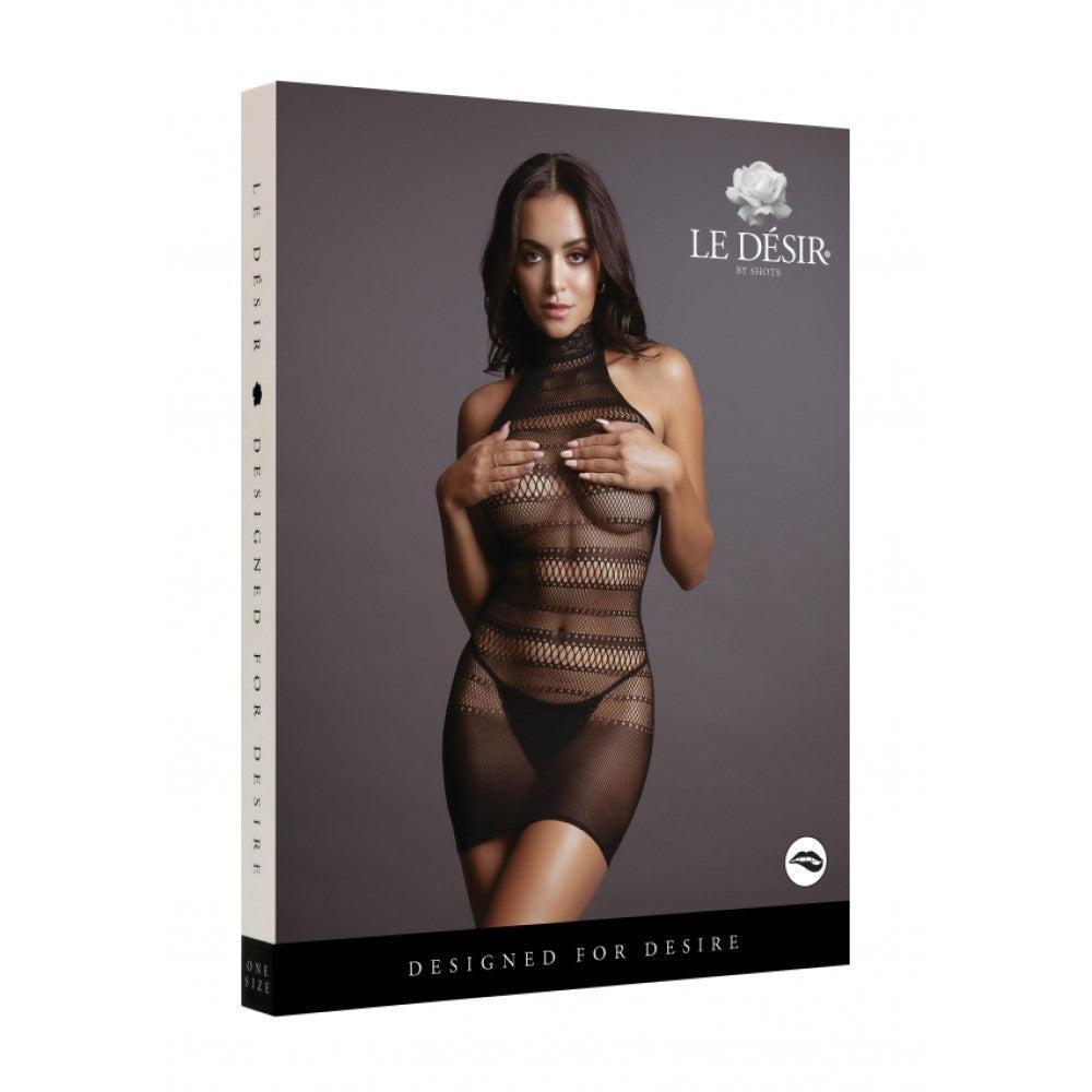 Le Desir High Neck Lace Mini Dress