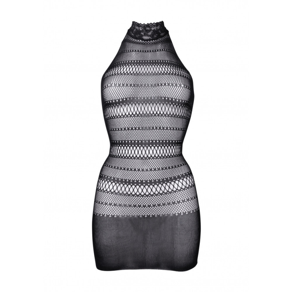 Le Desir Halter Neck Elegant Mesh Dress Black
