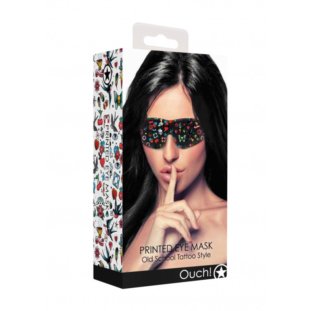 Ouch! Leather Eye Mask Old School Style