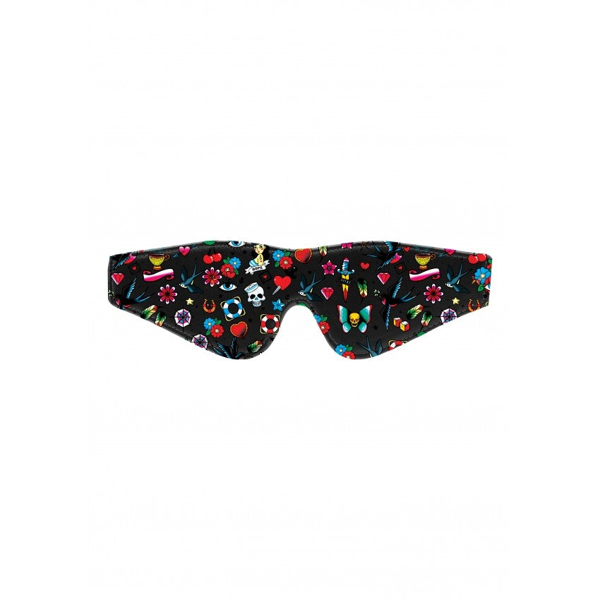 Ouch! Leather Eye Mask Old School Style