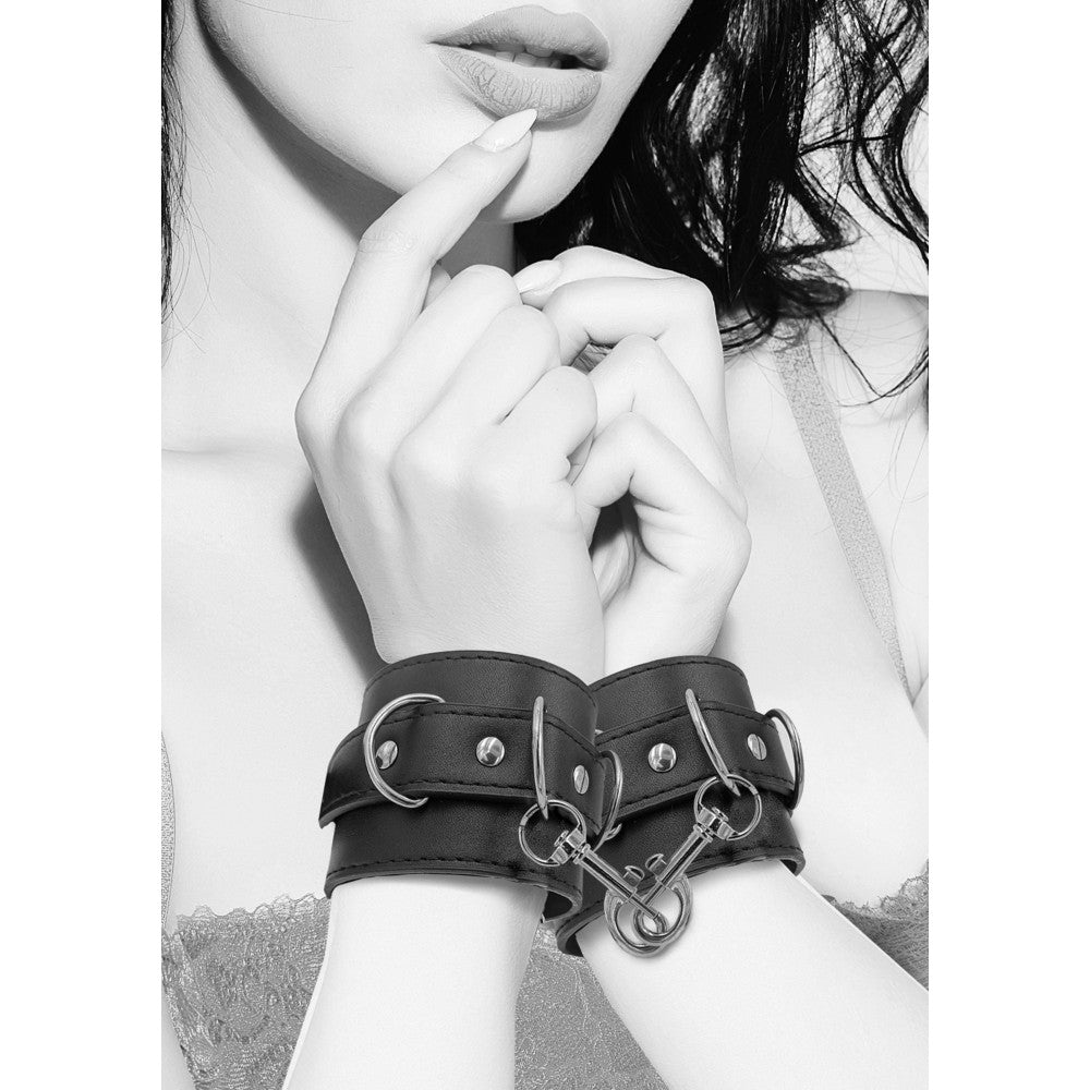 Leather Wrist or Ankle Restraints Ouch! Black & White
