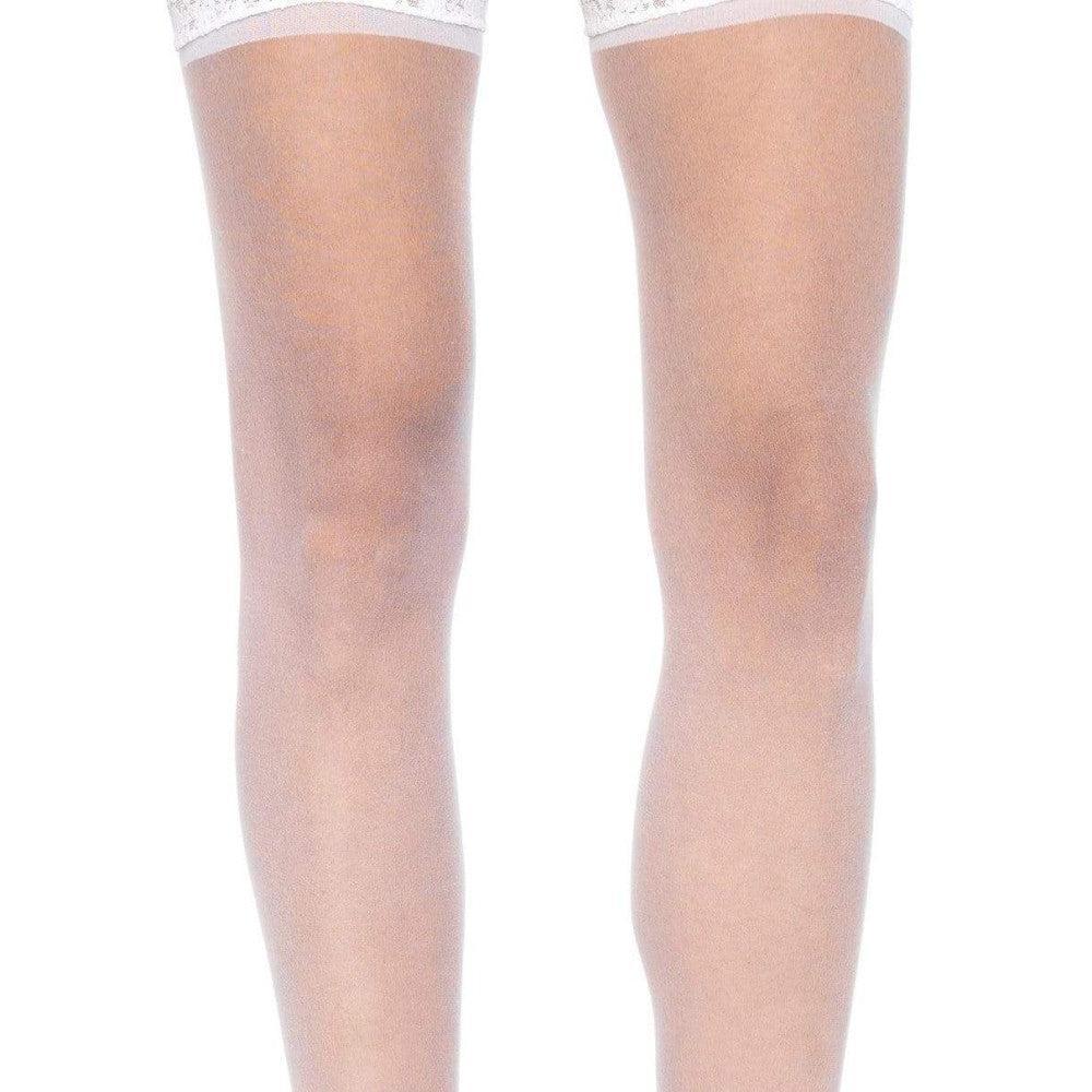 Leg Avenue Thigh High Garterbelt Stockings White