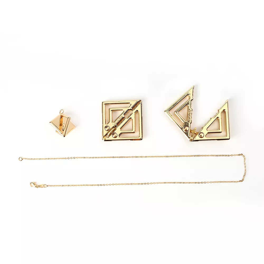 Lockink Luxury Gold Chain Nipple Clamp & Lightweight Pendant Set