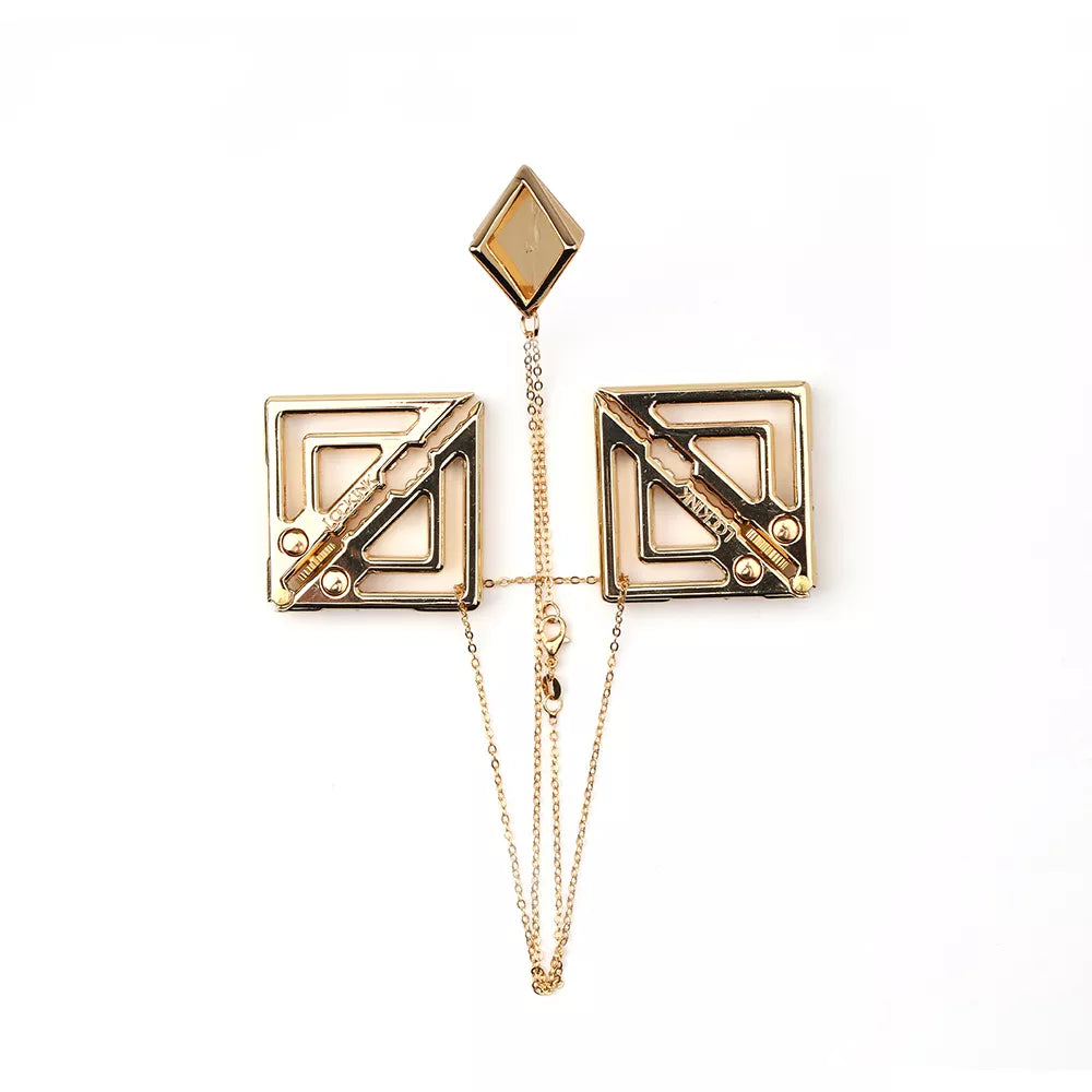 Lockink Luxury Gold Chain Nipple Clamp & Lightweight Pendant Set