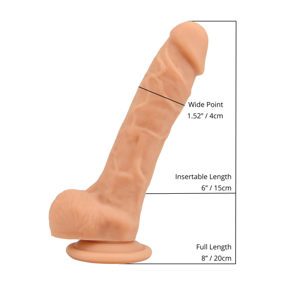 Loving Joy 8" Flesh Realistic Silicone Testicle Dildo