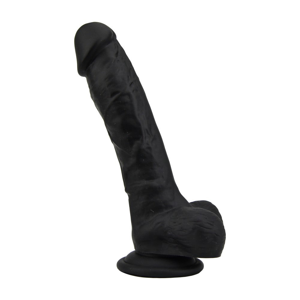 Loving Joy 8" Realistic Silicone Testicle Dildo Black