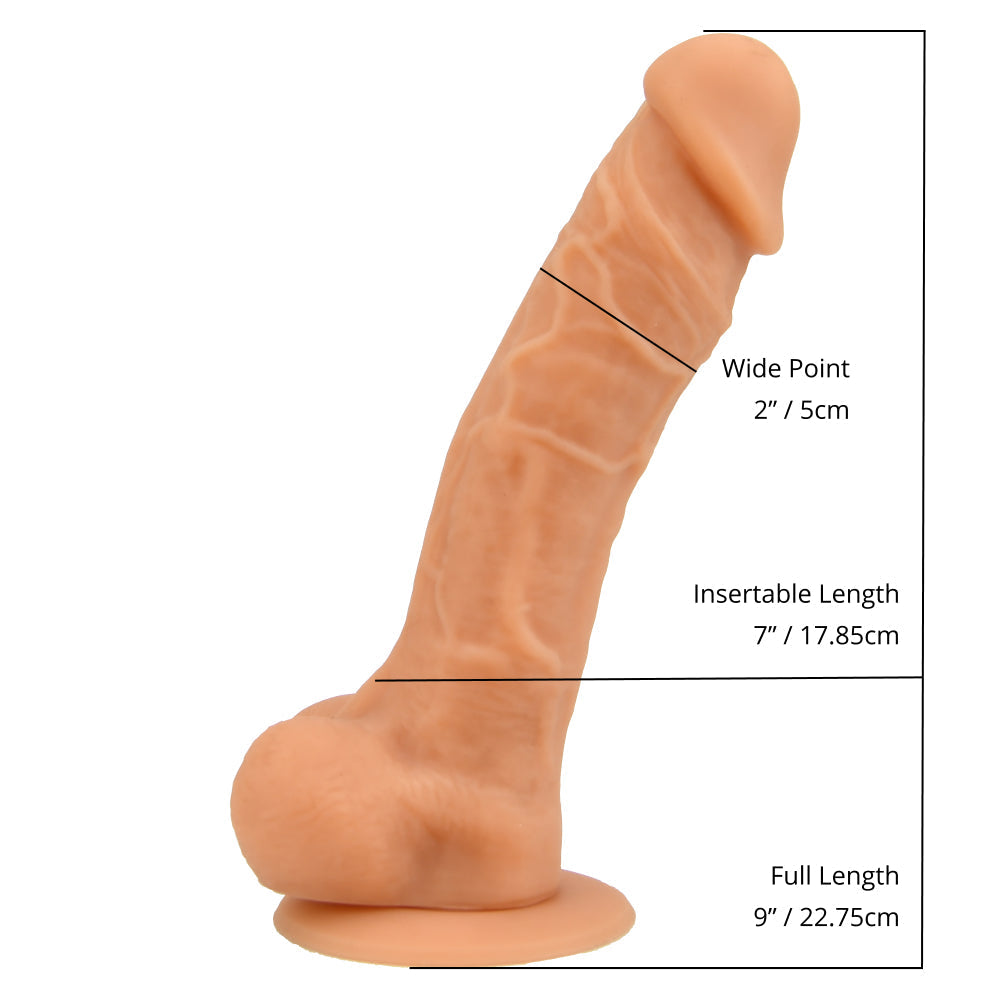 Loving Joy Body Realistic Silicone Testicle Dildo 9"