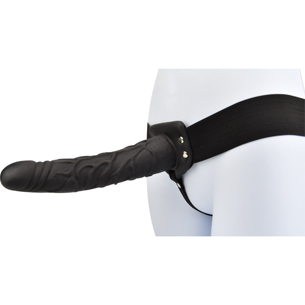 Loving Joy Unisex Strap-on Belt with Realistic Hollow Dildo 9" Black