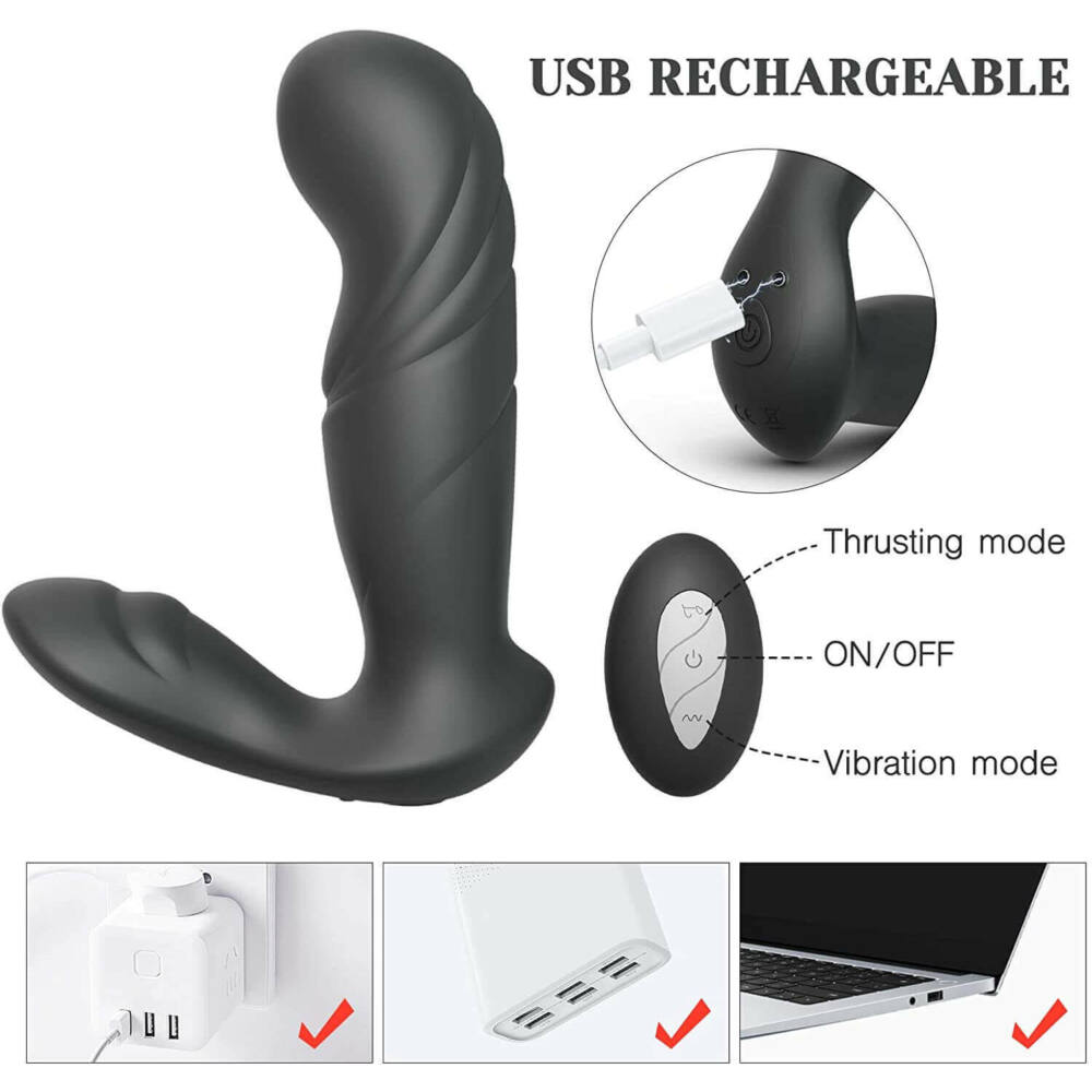 Lucky 7 Vibrator with Thrusting & Remote