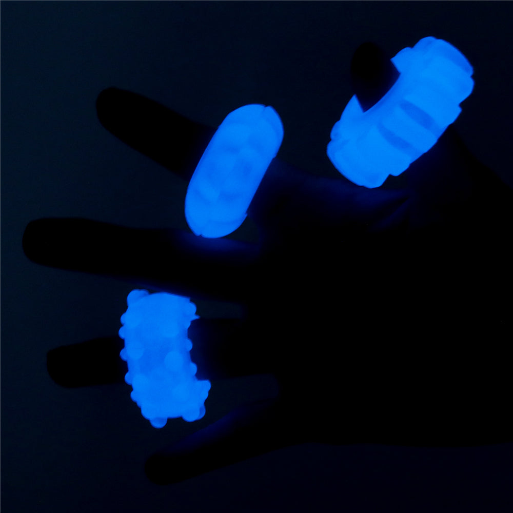 Lumino Glow In The Dark Cock Rings Set of 3 pcs. Blue