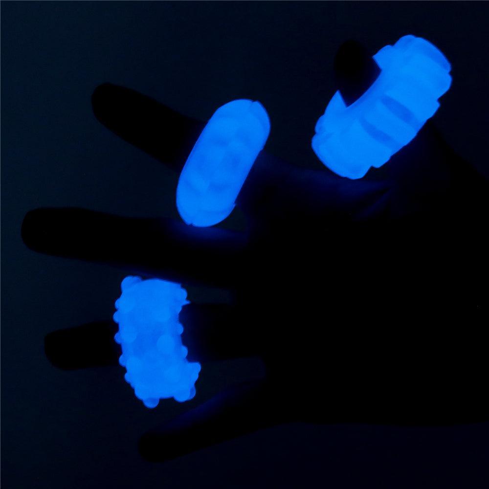 Lumino Glow In The Dark Cock Rings Set 3 Pcs. Blue