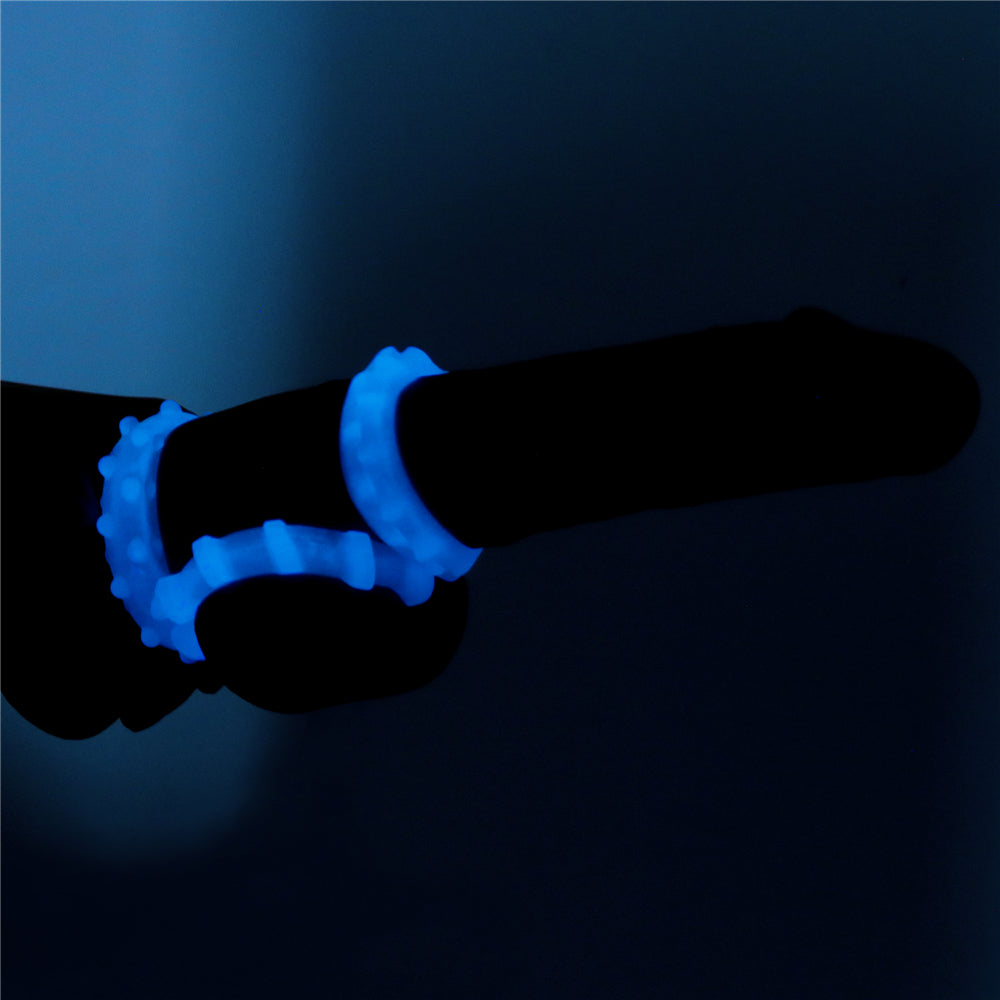 Lumino Glow In The Dark Cock Rings Set of 3 pcs. Blue