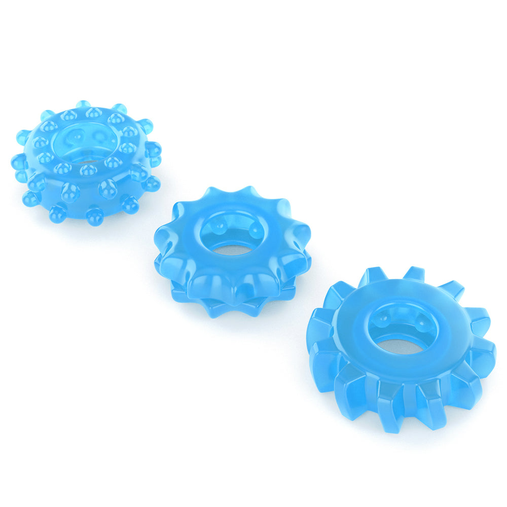 Lumino Glow In The Dark Cock Rings Set of 3 pcs. Blue