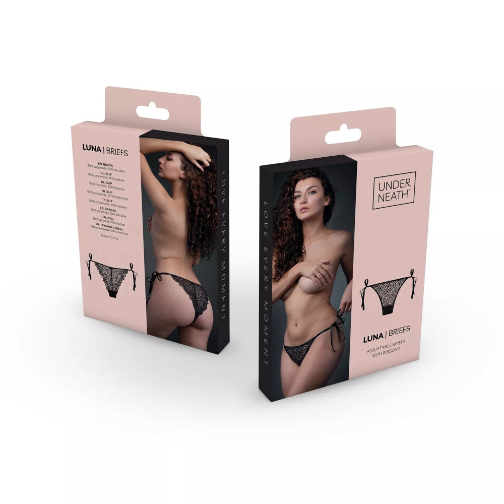 Luna Striptease Sexy Lace Panties with Ribbons