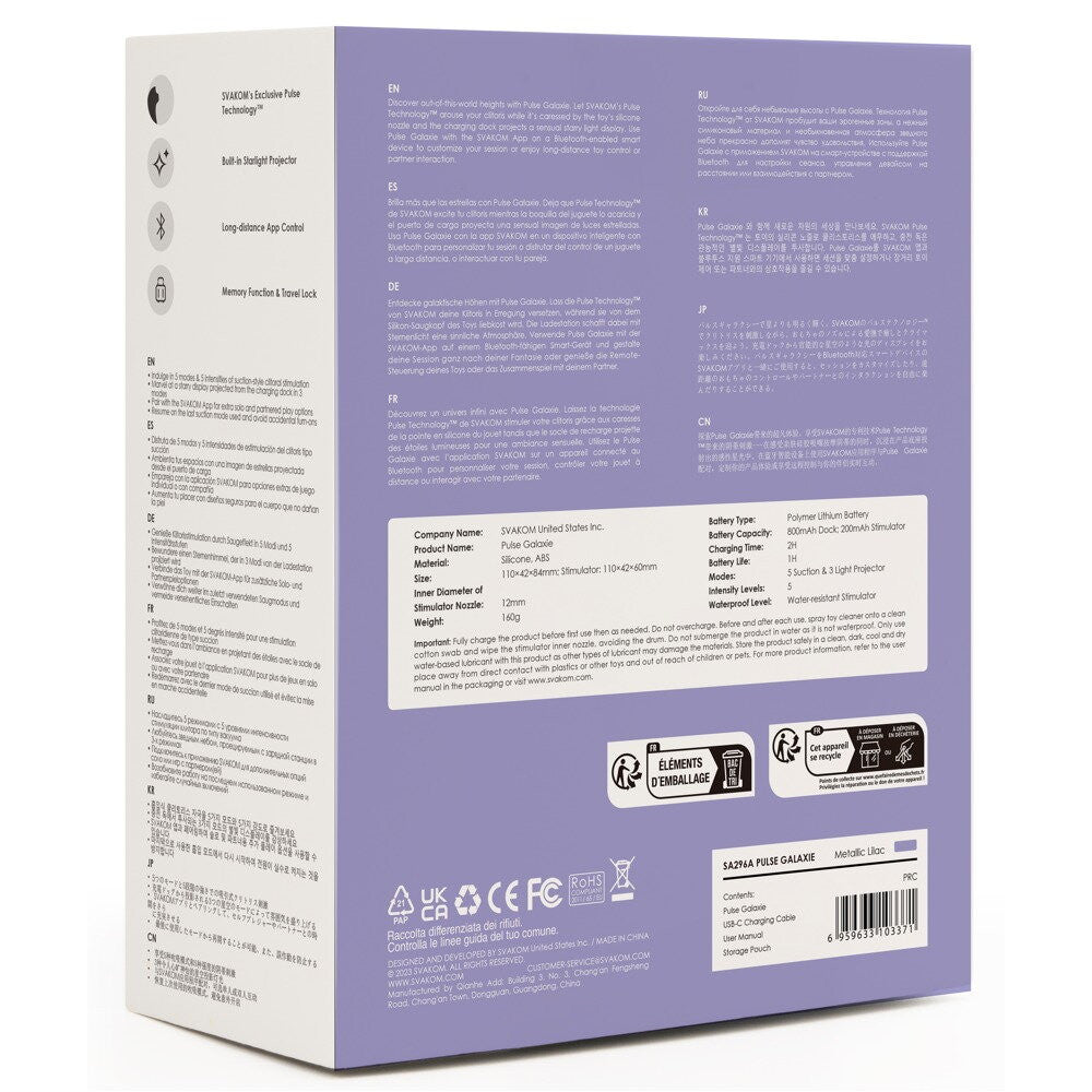 Luxury Clitoris Stimulator with Projector Pulse Galaxie Purple