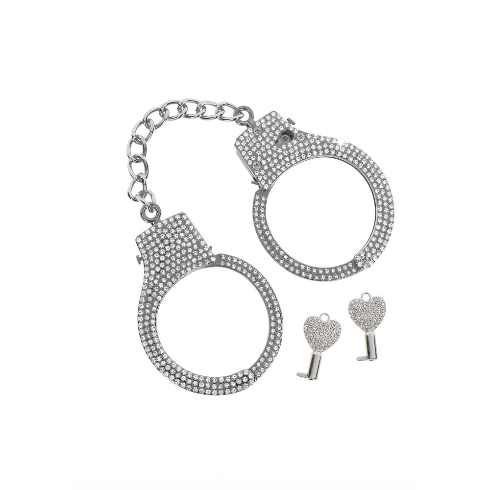 Luxury Metal Handcuffs Diamond Cuffs Silver