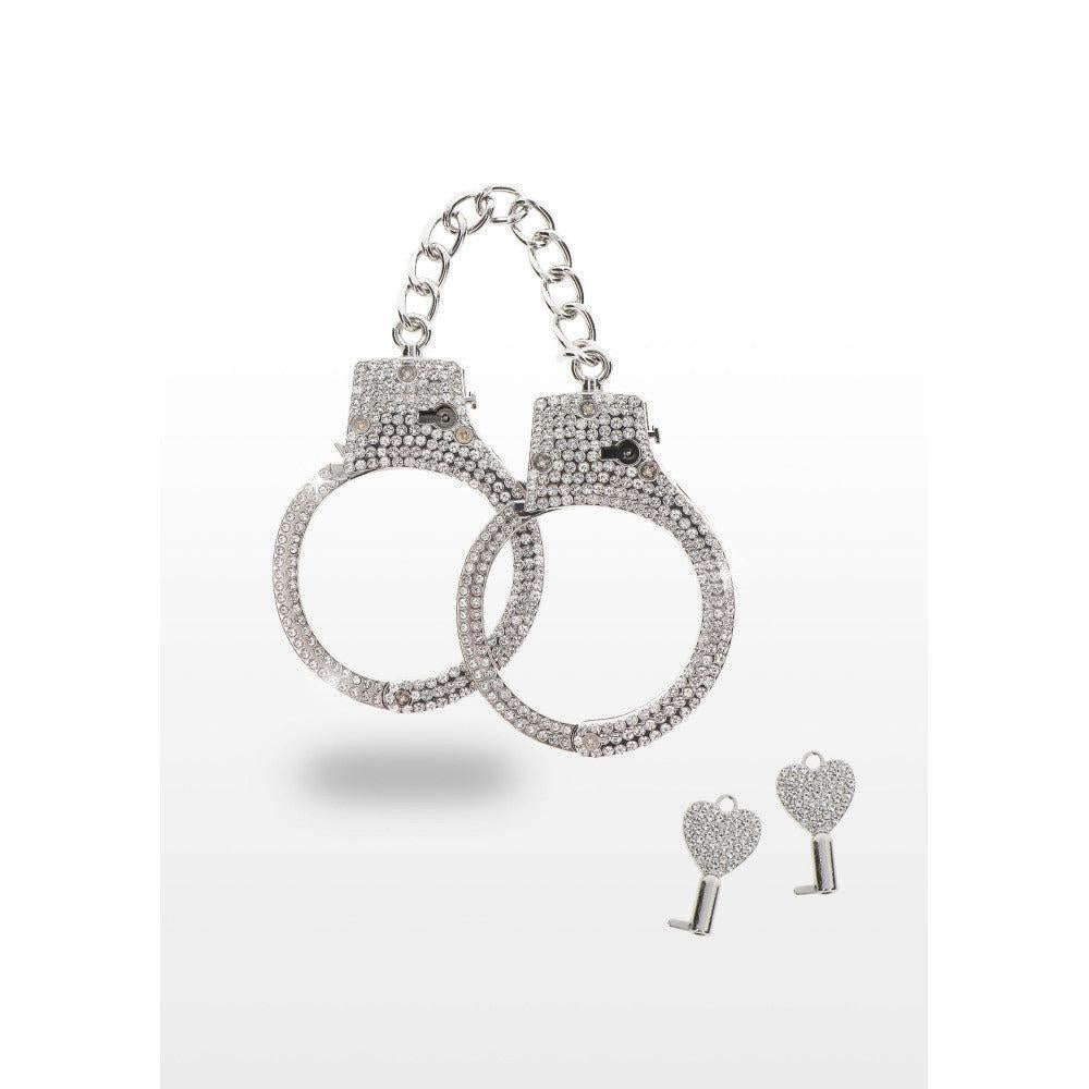 Luxury Metal Handcuffs Diamond Cuffs Silver