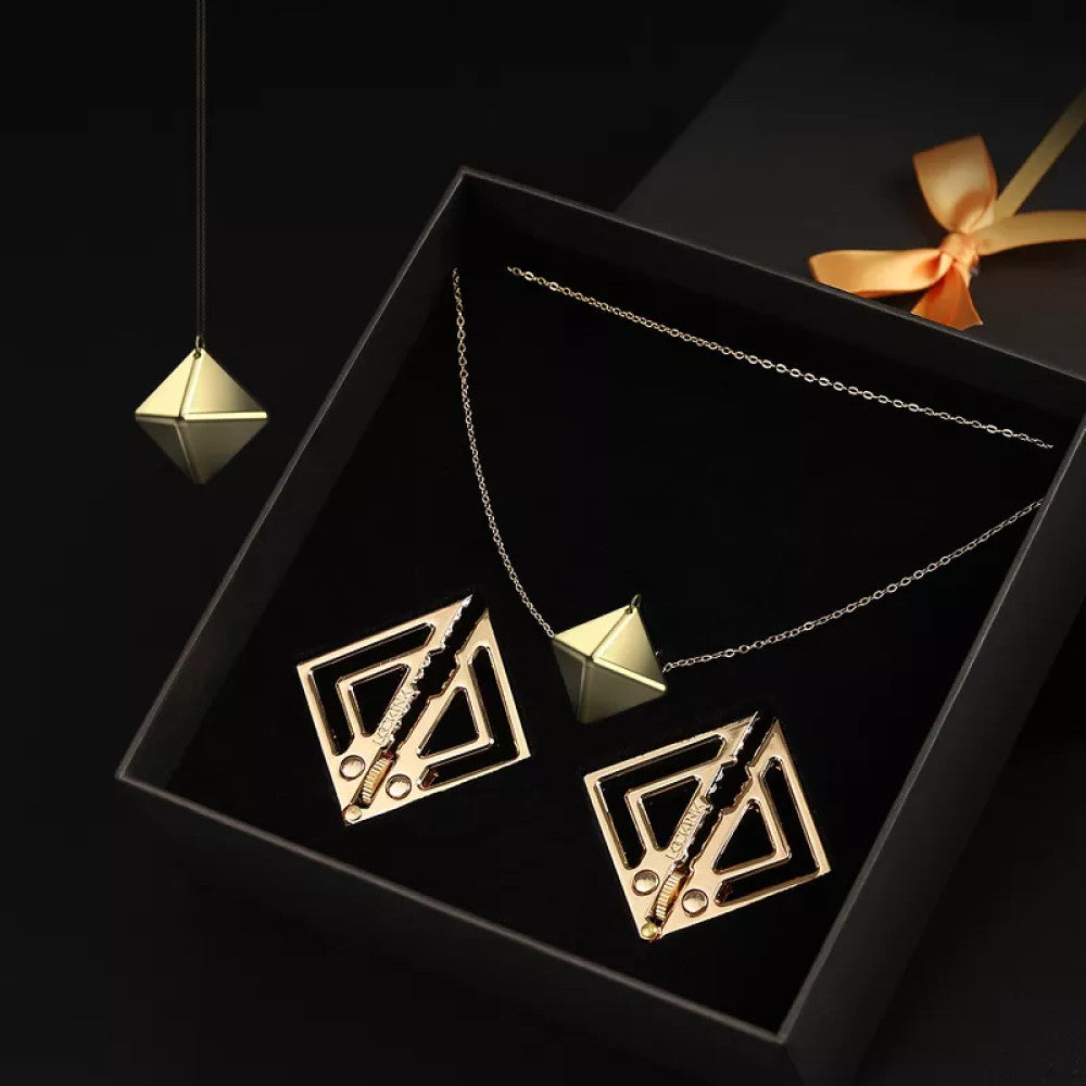 Luxury Nipple Clamp Set with Lockink Gold Heavy Pendant Necklace