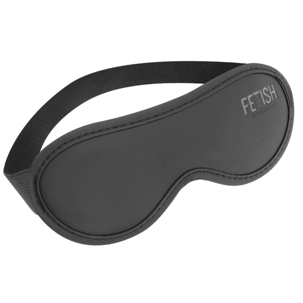 Fetish Submissive Vegan Leather Eye Mask Black