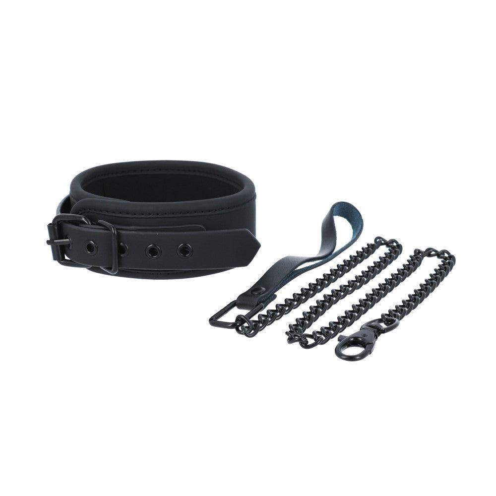 Blaze BDSM Collar & Leash Black