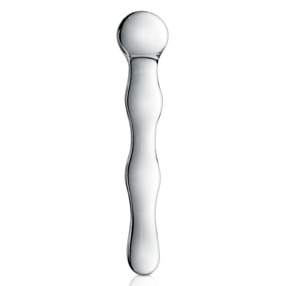 Glossy #10 Beaded Glass Dildo Clear