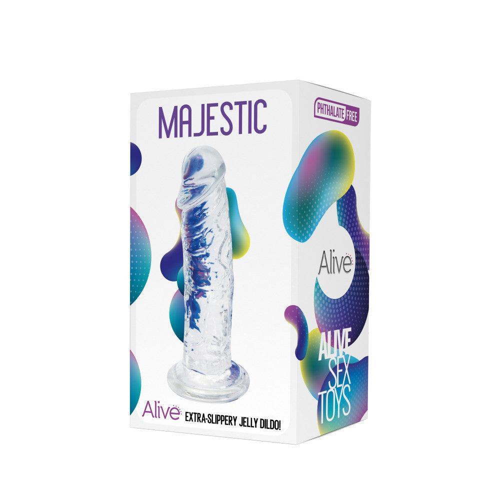 Majestic Flexible Jelly Dildo Transparent 5.5"