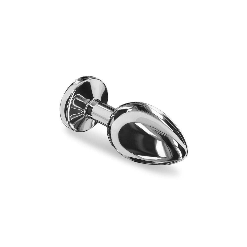 Massive Steel Butt Plug with Clear Crystal Playhouse