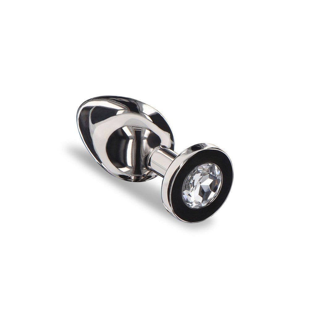 Massive Steel Butt Plug with Clear Crystal Playhouse