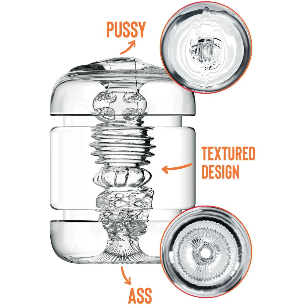 Masturbator with 4 holes Private Clear Shot Double transparent