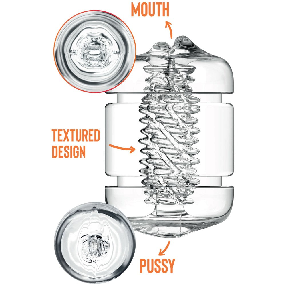 Masturbator with 4 holes Private Clear Shot Double transparent