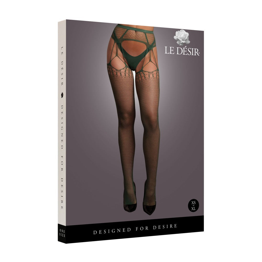 Mesh mesh tights Le Desir green