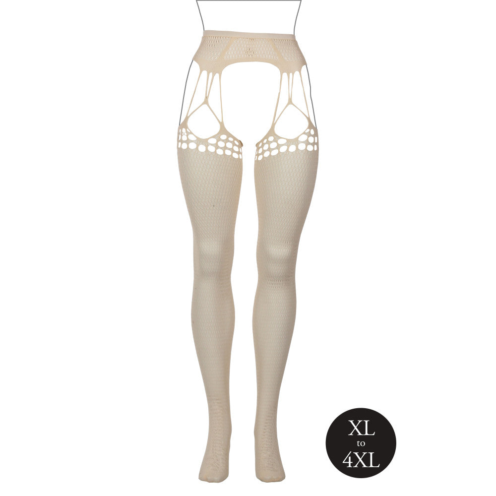 Mesh tights with holes Le Desir Beige