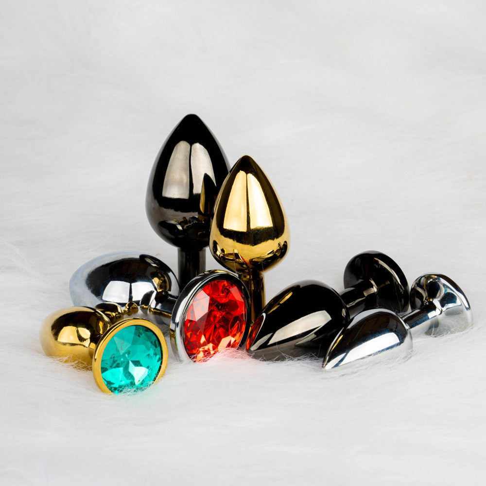 Metal Anal Plug with Crystal Ouch! M black