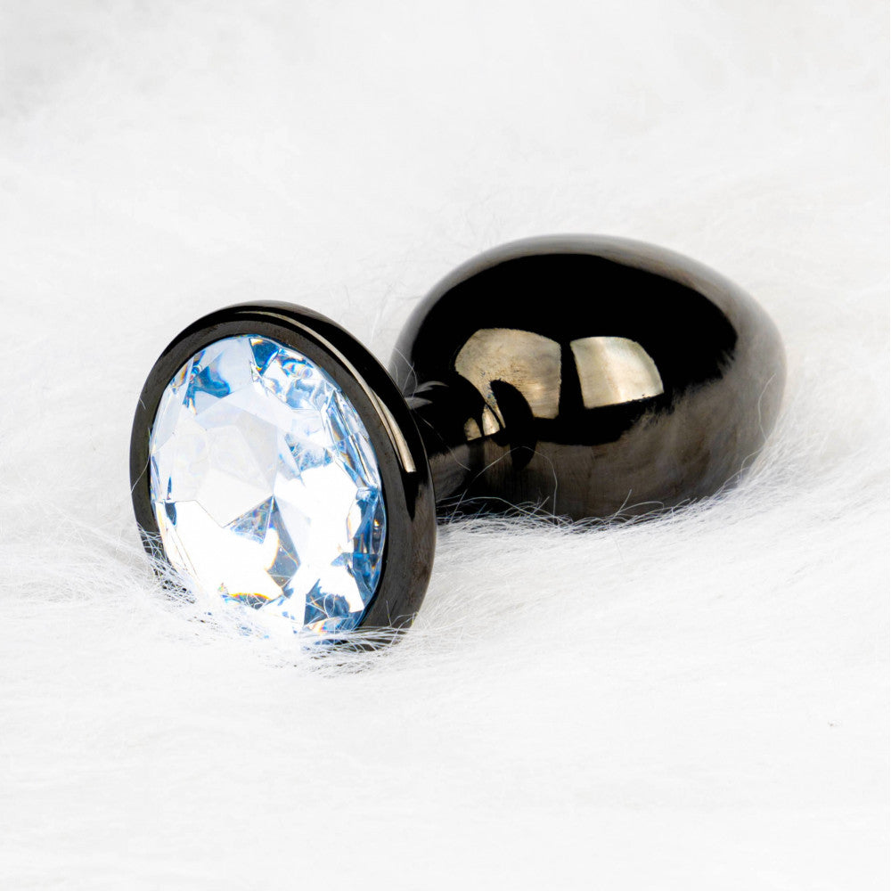 Metal Anal Plug with Crystal Ouch! M black