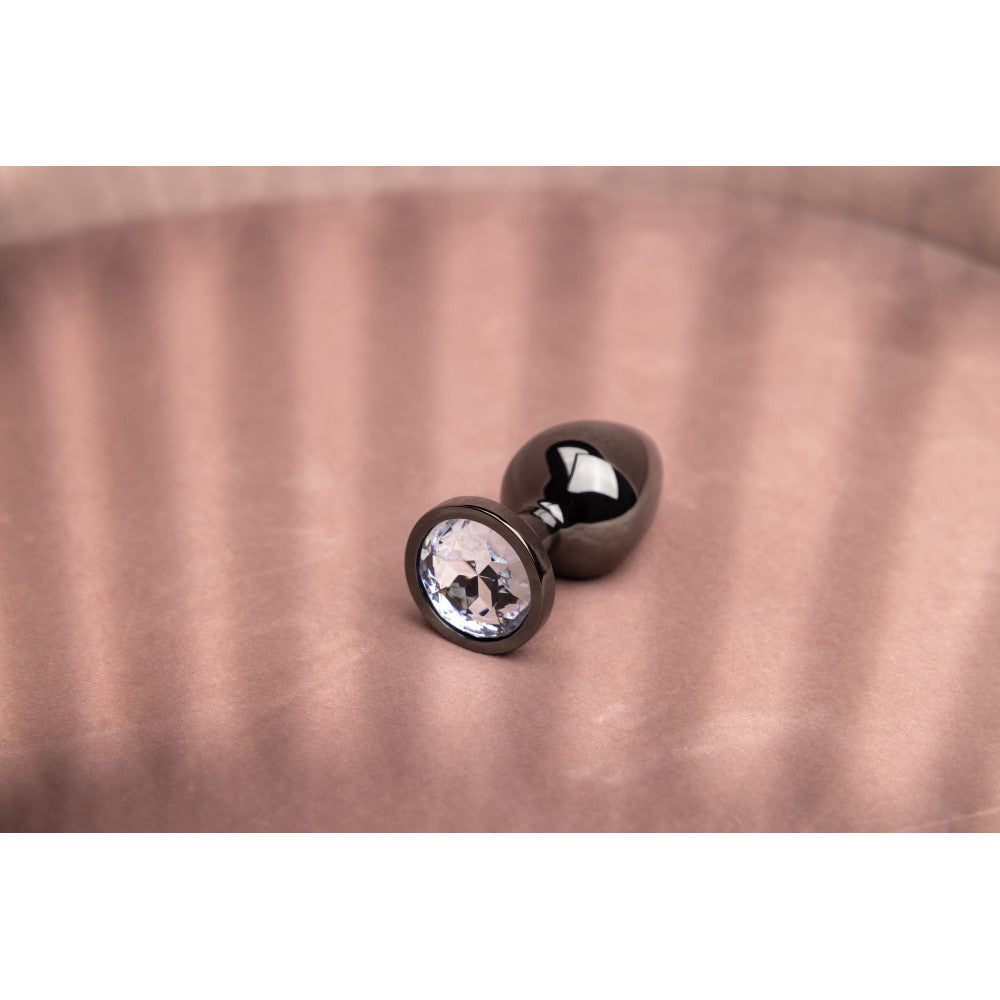 Metal Anal Plug with Crystal Ouch! M black