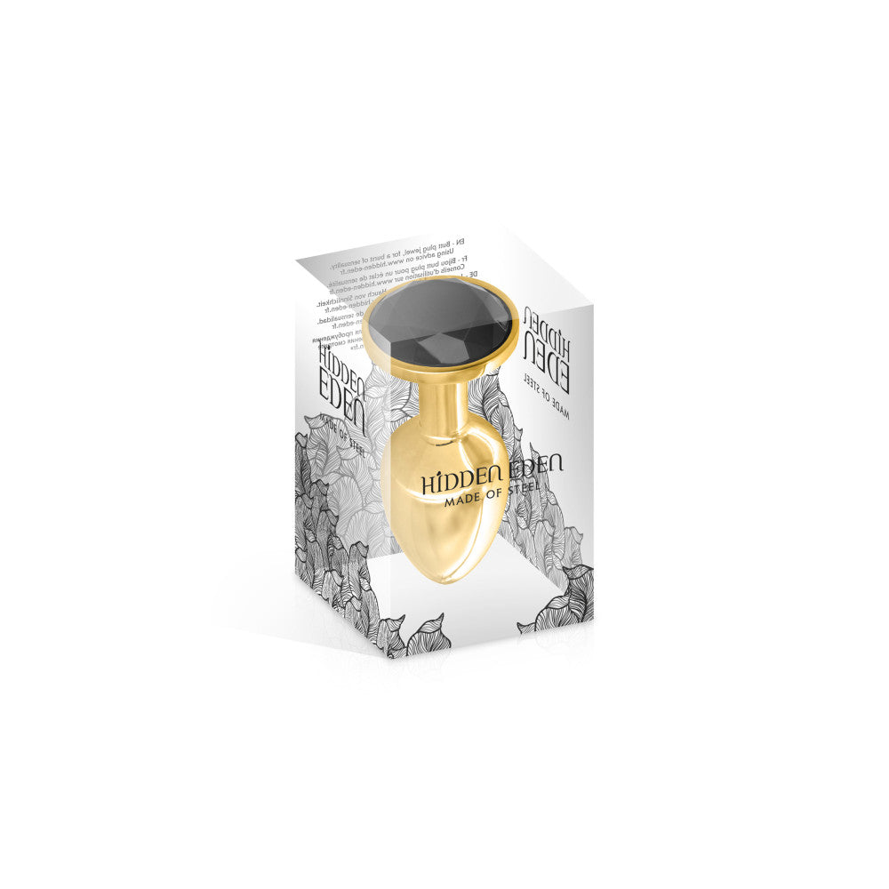 Hidden Eden Silicone Small Butt Plug with Crystal Gold