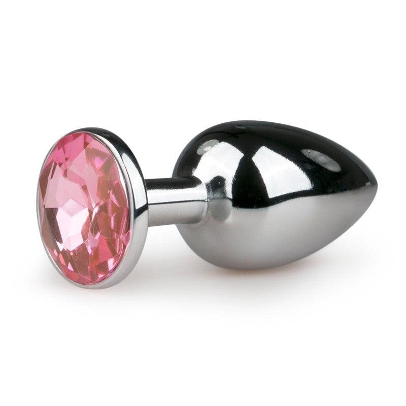 Metal Small Butt Plug with Pink Crystal