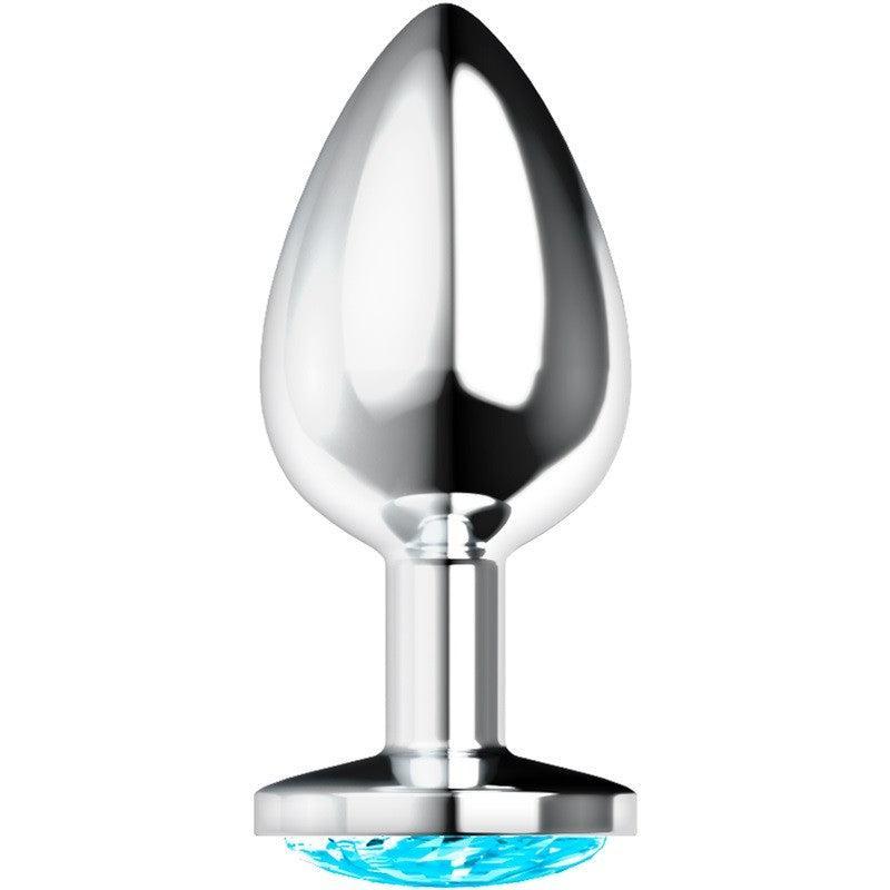 Metal Butt Plug with Blue Crystal Ohmama L