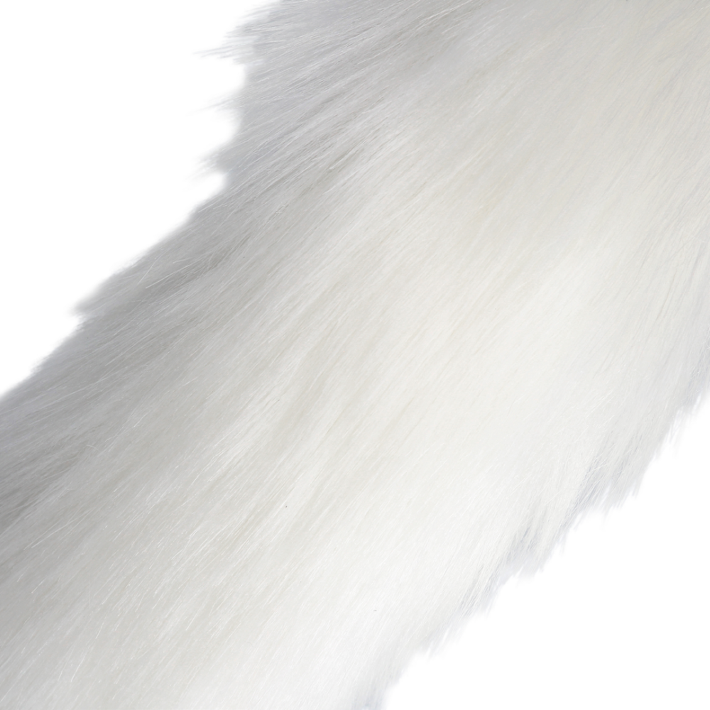 Ouch! Metal Butt Plug with Fluffy White Fox Tail