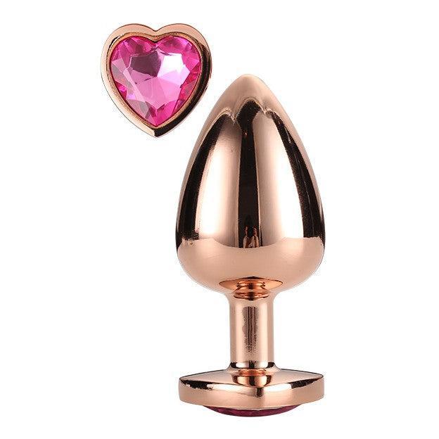 Gleaming Love Crystal Large Butt Plug Rose Gold